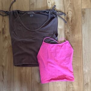 American Eagle Outfitters Brown and Pink Women's Tops Set size XS